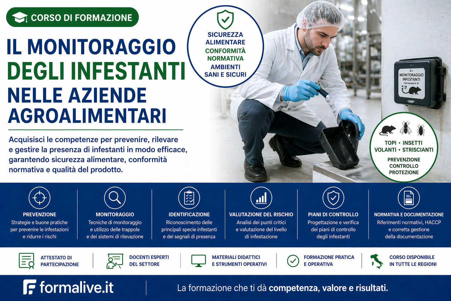 Corso Il monitoraggio degli infestanti nelle aziende agroalimentari – Sicurezza Alimentare