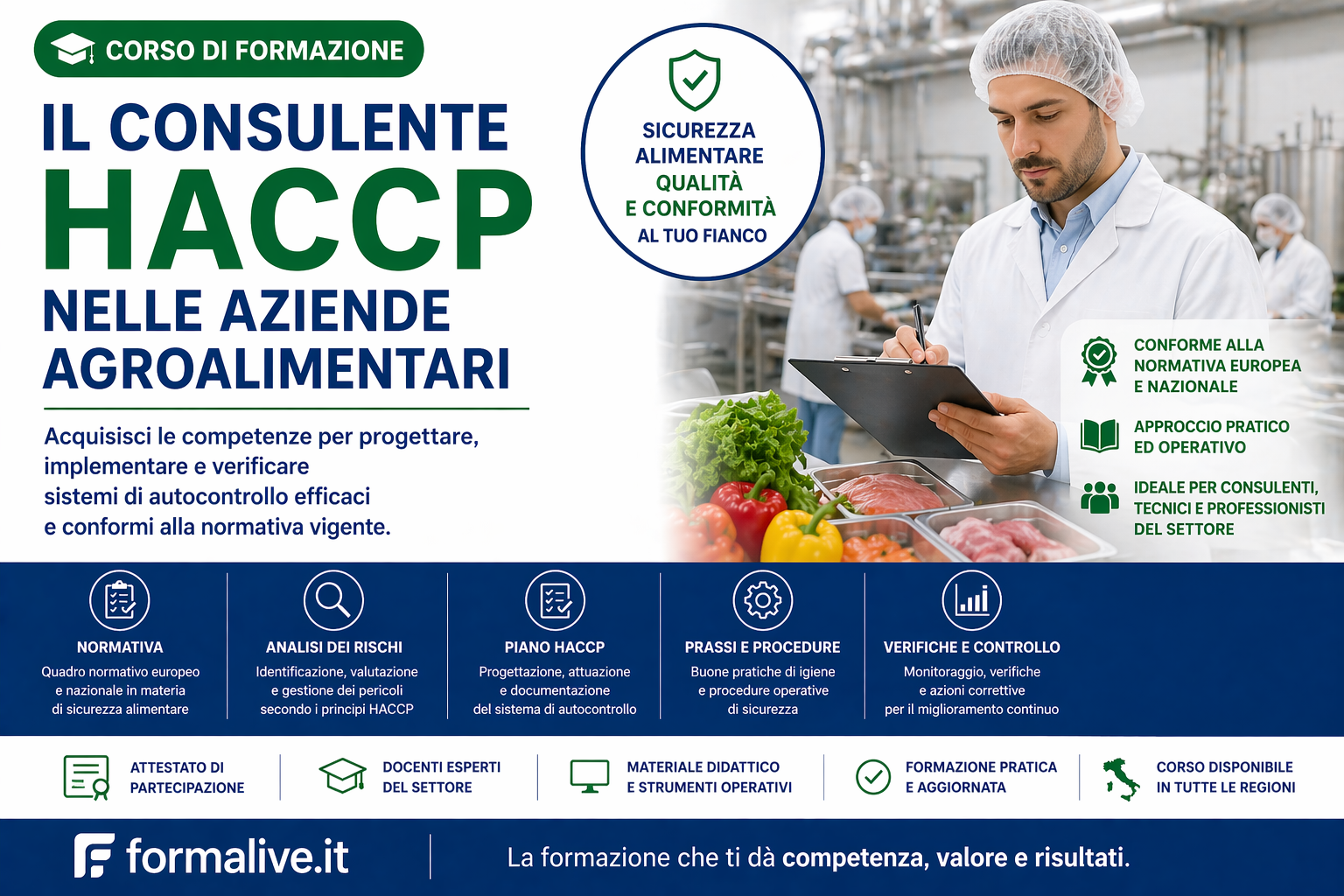 Corso Il consulente HACCP nelle aziende agroalimentari – Sicurezza Alimentare