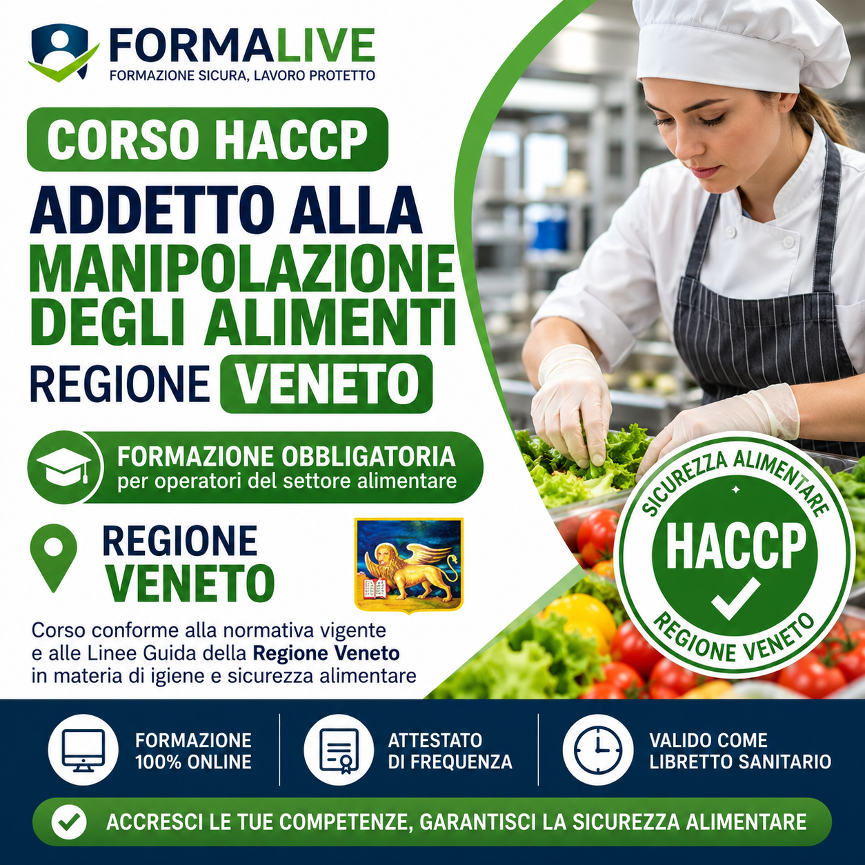 Corso HACCP Regione Veneto: Addetto alla manipolazione degli alimenti