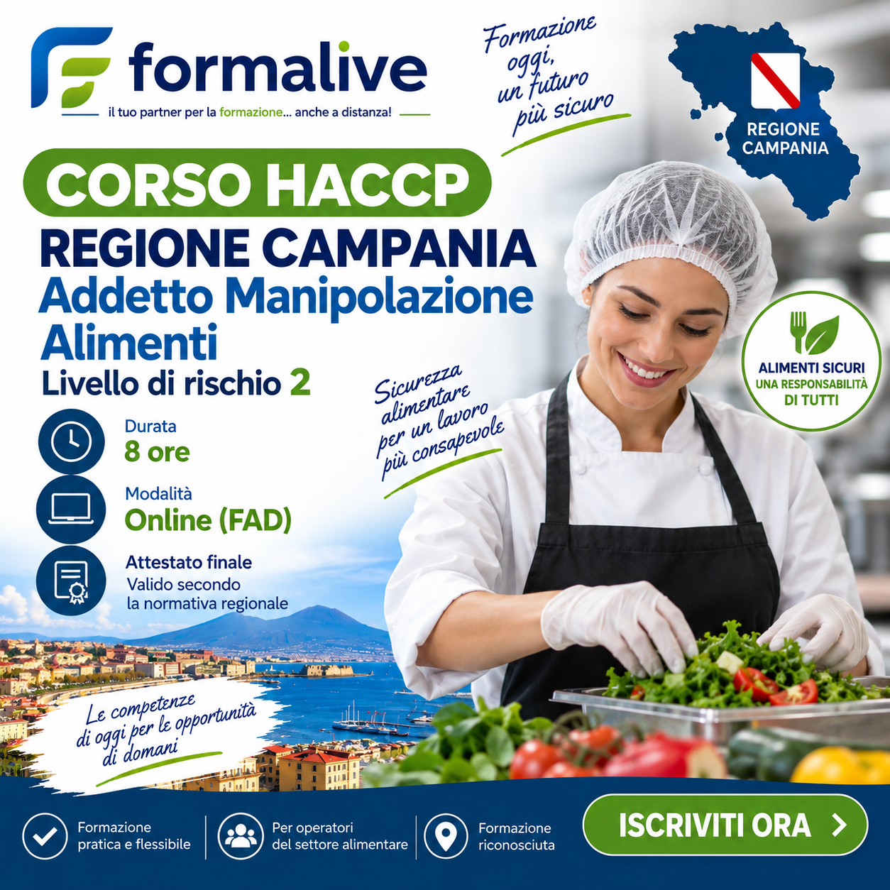 Corso HACCP Regione Campania: Addetto Alimentarista Manipolazione Alimenti – Fad
