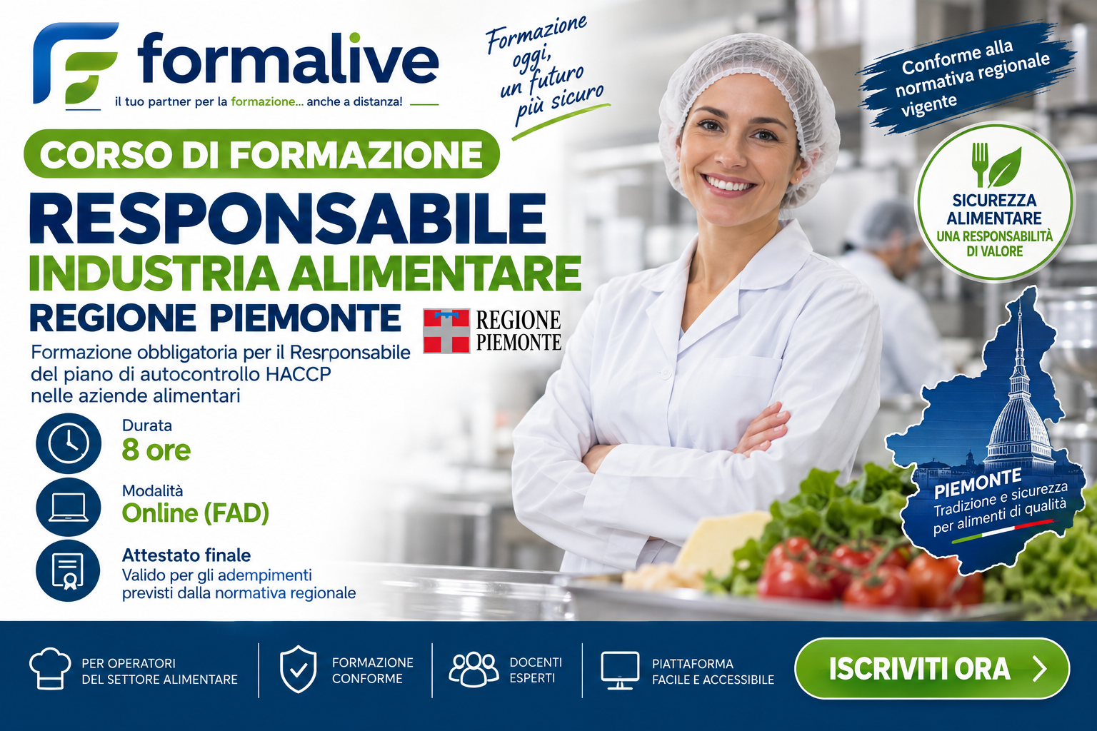 Corso HACCP Regione Piemonte – Responsabile Alimentare Fad
