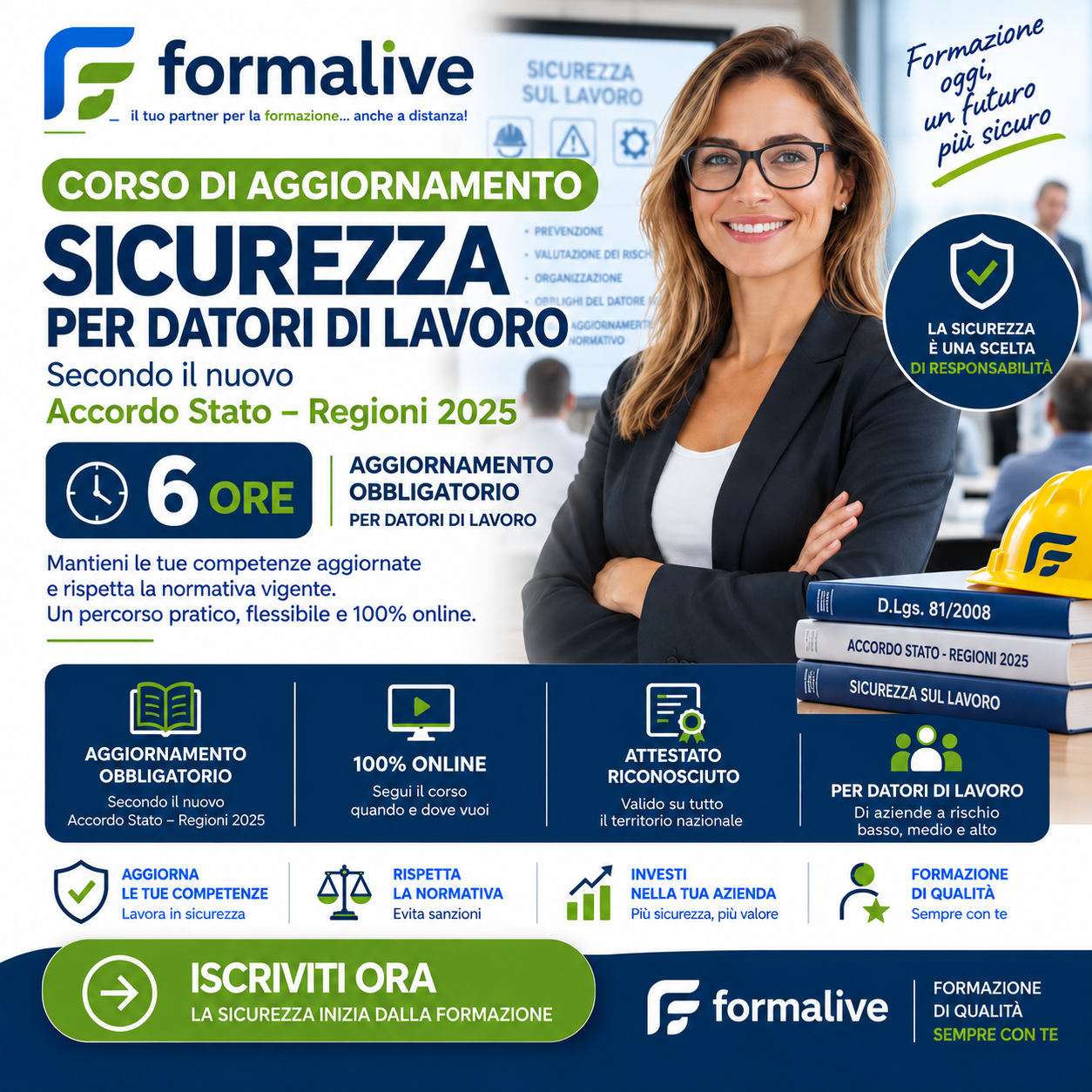 Corso Sicurezza Obbligatorio per Datore di Lavoro AGGIORNAMENTO di 6 ore – Accordo Stato – Regioni 2025 FAD