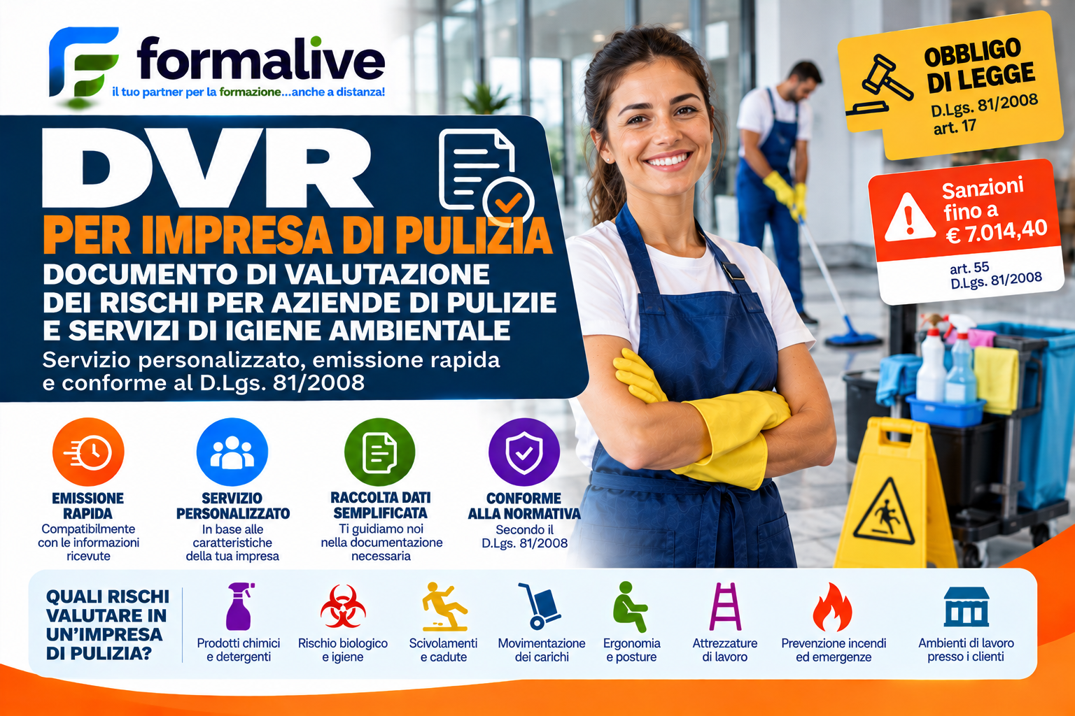Infografica DVR per imprese di pulizia