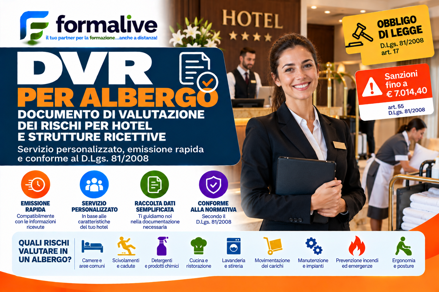 Infografica sicurezza alberghiera DVR formativo